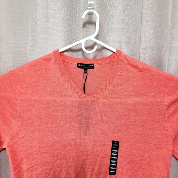 Hart Schaffner Marx Extra Fine Merino Wool Sweater Men's XLT Coral Heather NWT - Picture 2 of 10